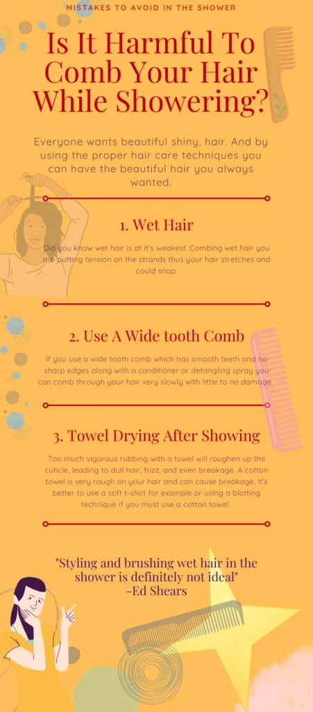 Is It Harmful To Comb Your Hair While Showering Infographic - HairBrushy