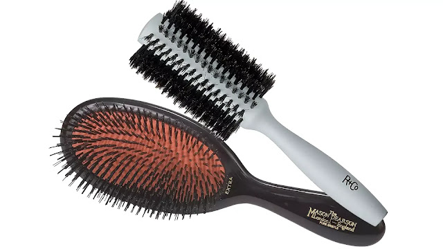 Boar hairbrushes - R+Co and Mason Pearson