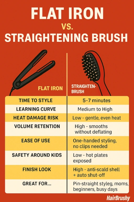 Flat Iron vs. Straightening Brush Comparison