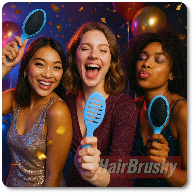 Real Customers Holding the Wet Brush—Trusted Detangling Tool for All Hair Types Group of real users smiling and holding the Wet Brush hairbrush ideal for detangling curly, coily, and fine hair without breakage.