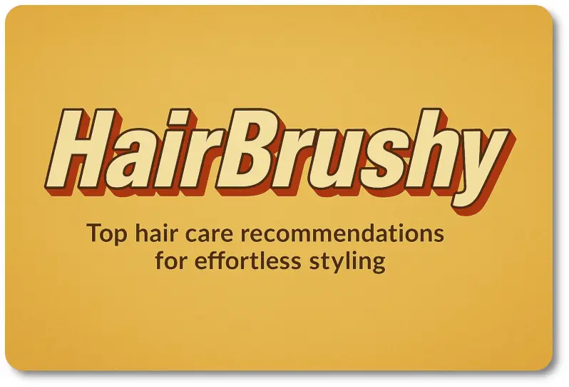 HairBrushy logo with modern retro styling on a warm textured background, accompanied by a bold subheadline that reads ‘Quick Picks, Expert Tested – Find Your Perfect Hair Tool Instantly.’ Designed for the What to Buy page, this hero image highlights brand trust and fast product recommendations for hair care shoppers